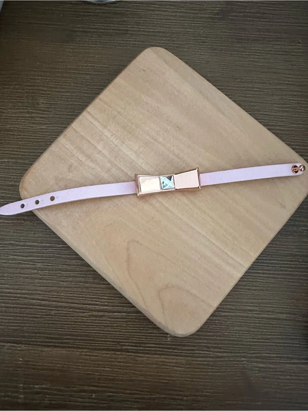 Women's Pink Ted Baker Leather Rose gold Bow Bracelet - Picture 2 of 9